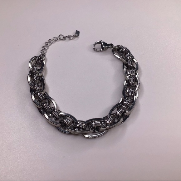 STAINLESS STEEL RHODIUM UNISEX BRACELET - Picture 3 of 4